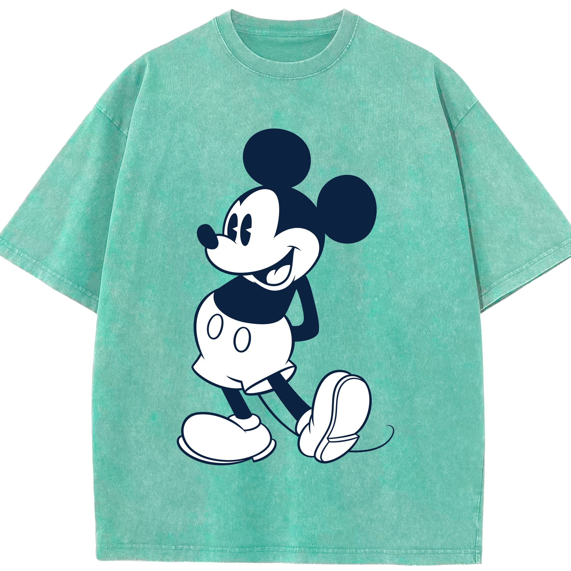 （画像用） ミッキーマウス Mickey Mouse 綿100% ヴィンテージ風 半袖Tシャツ（フロントプリント）